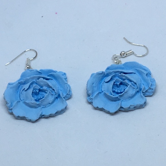 Handmade Polymer Clay Earrings, Handmade Clay Rose Earrings, Clay earrings - Picture 8 of 8